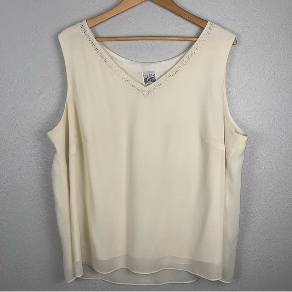 Vintage R & M Richards Karen Kwong 3 Pc pant set 24W Ivory Formal Evening Wear - Picture 6 of 16